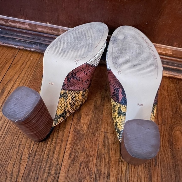 & Latimer Boho Snake Print Tri-Color Leather Mule - Size 9.5 - Picture 5 of 6